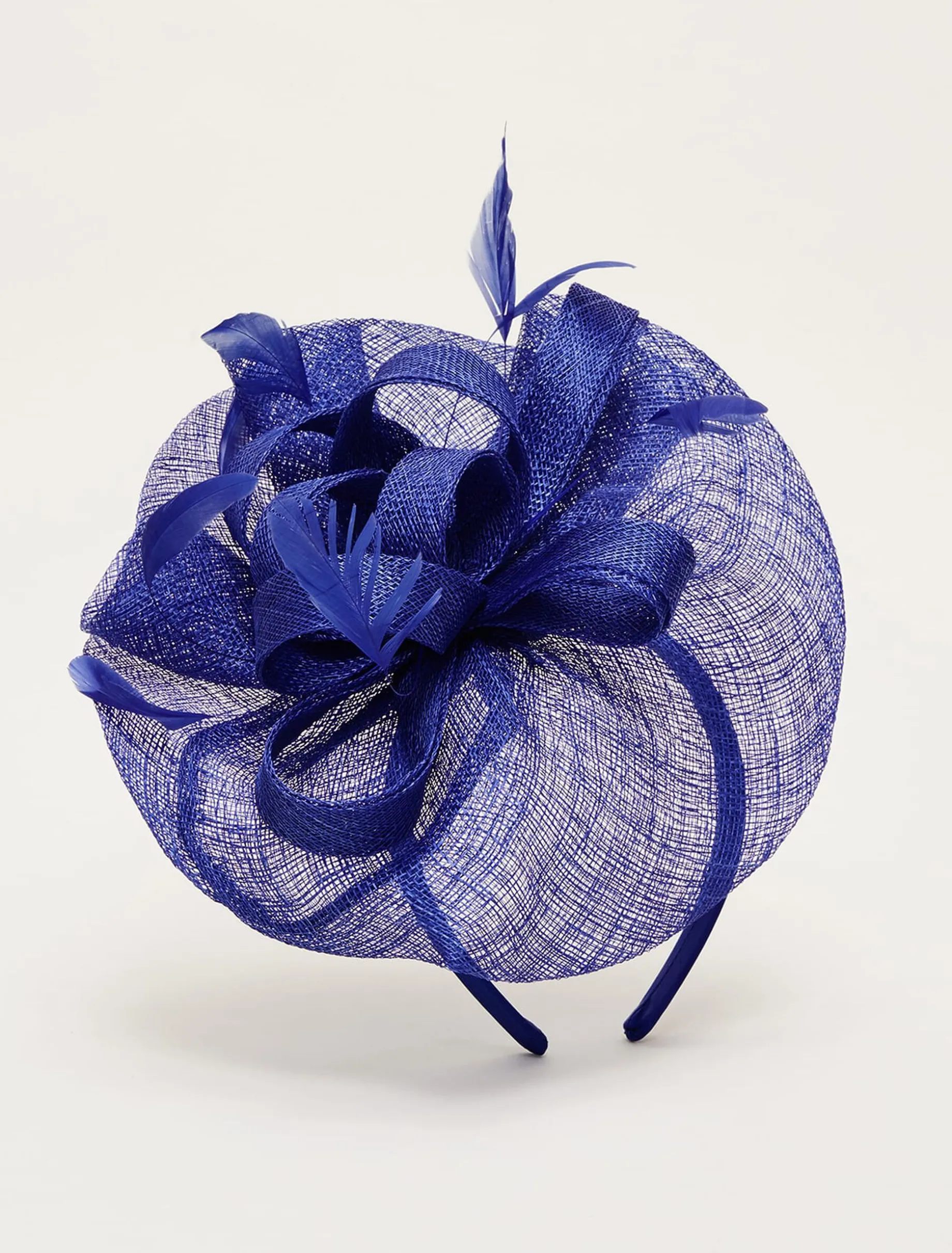 Purple Bow And Feather Fascinator