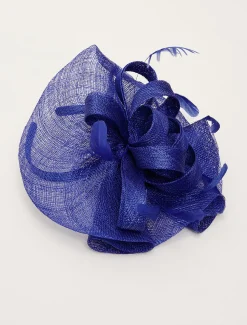 Purple Bow And Feather Fascinator