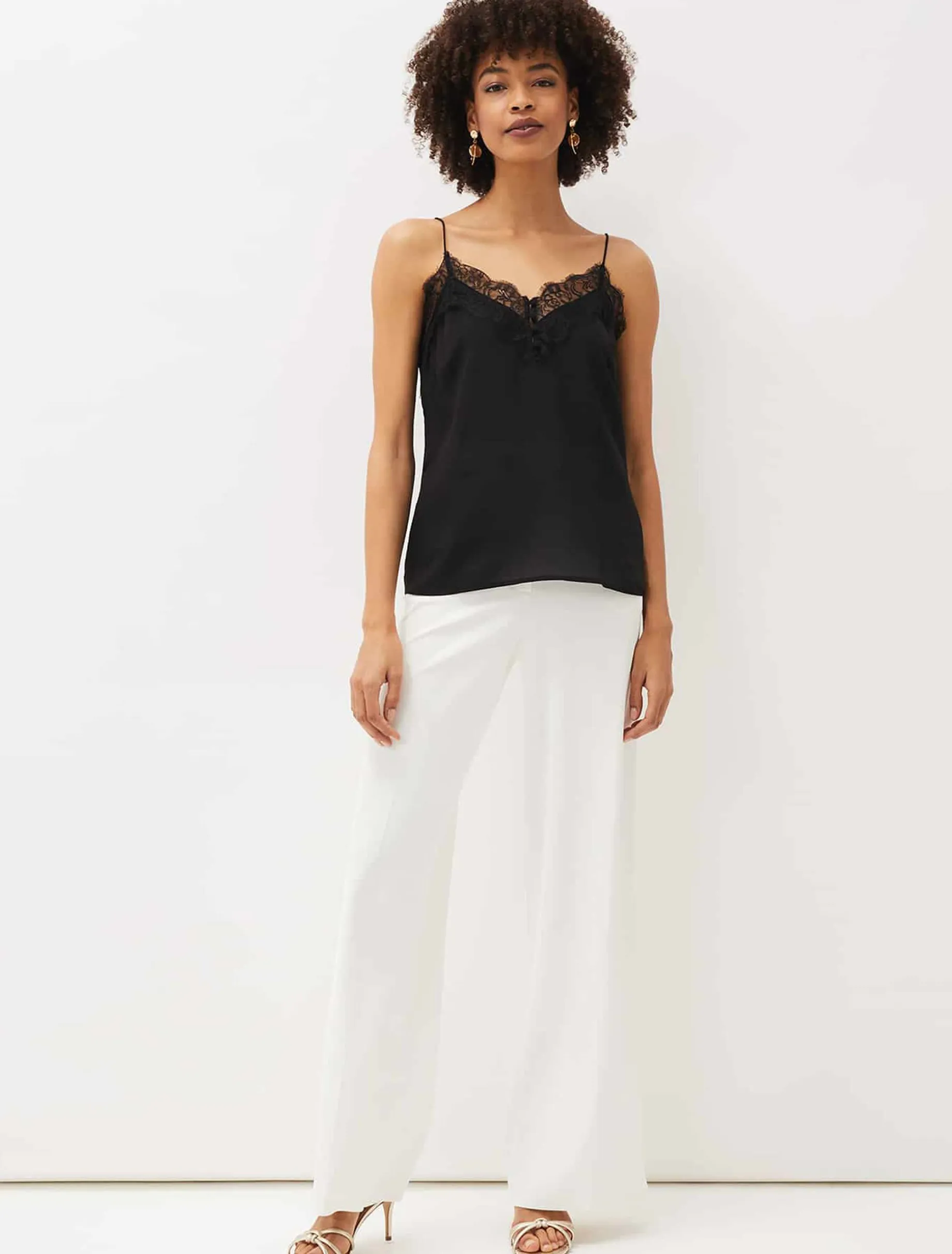 Rachael Lace Trim Silk Camisole