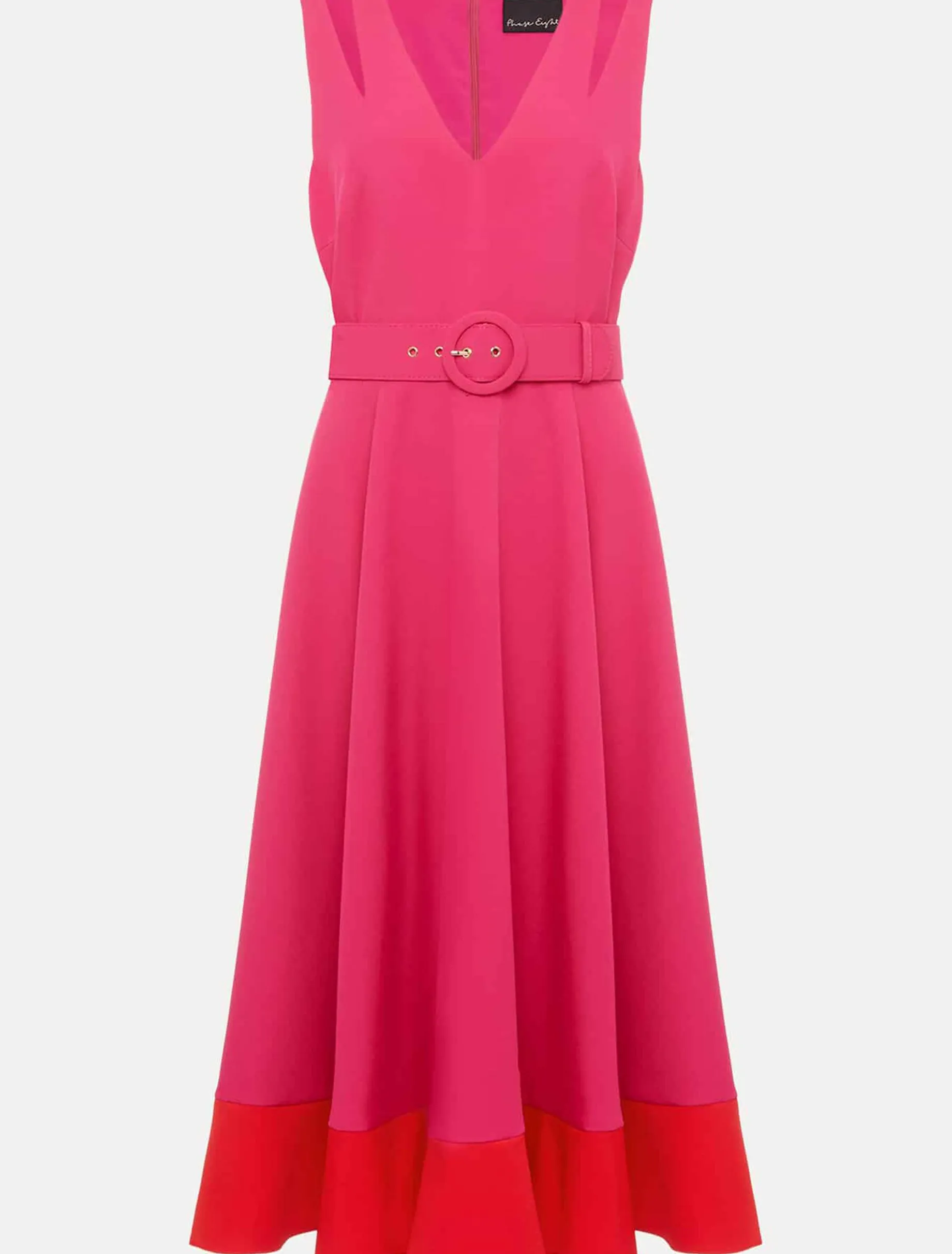 Raquel Belted Fit And Flare Dress