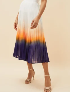Raya Pleated Dip Dye Skirt