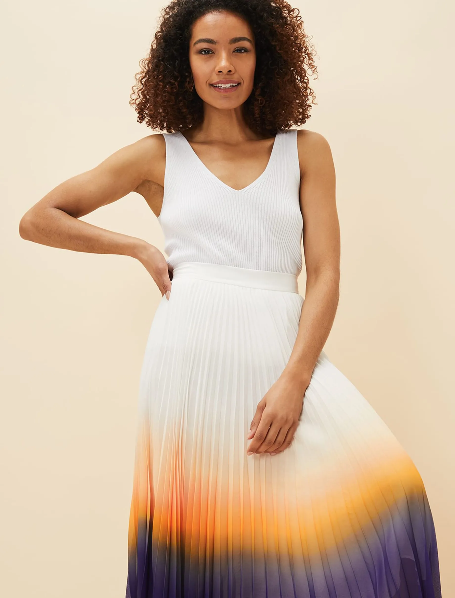 Raya Pleated Dip Dye Skirt