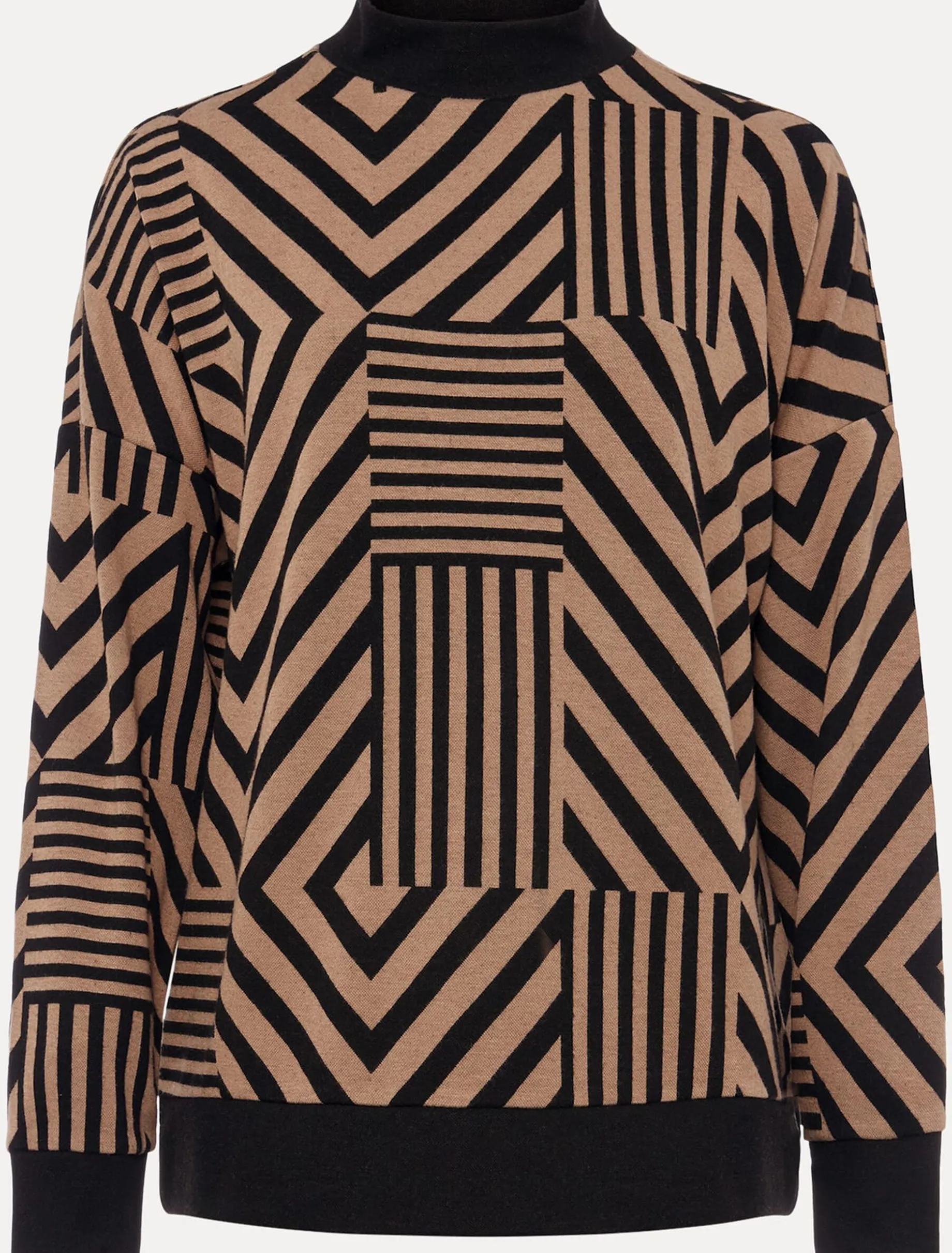 Renatta Patched Geo Jacquard Top
