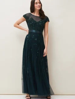 Renee Beaded Tulle Dress