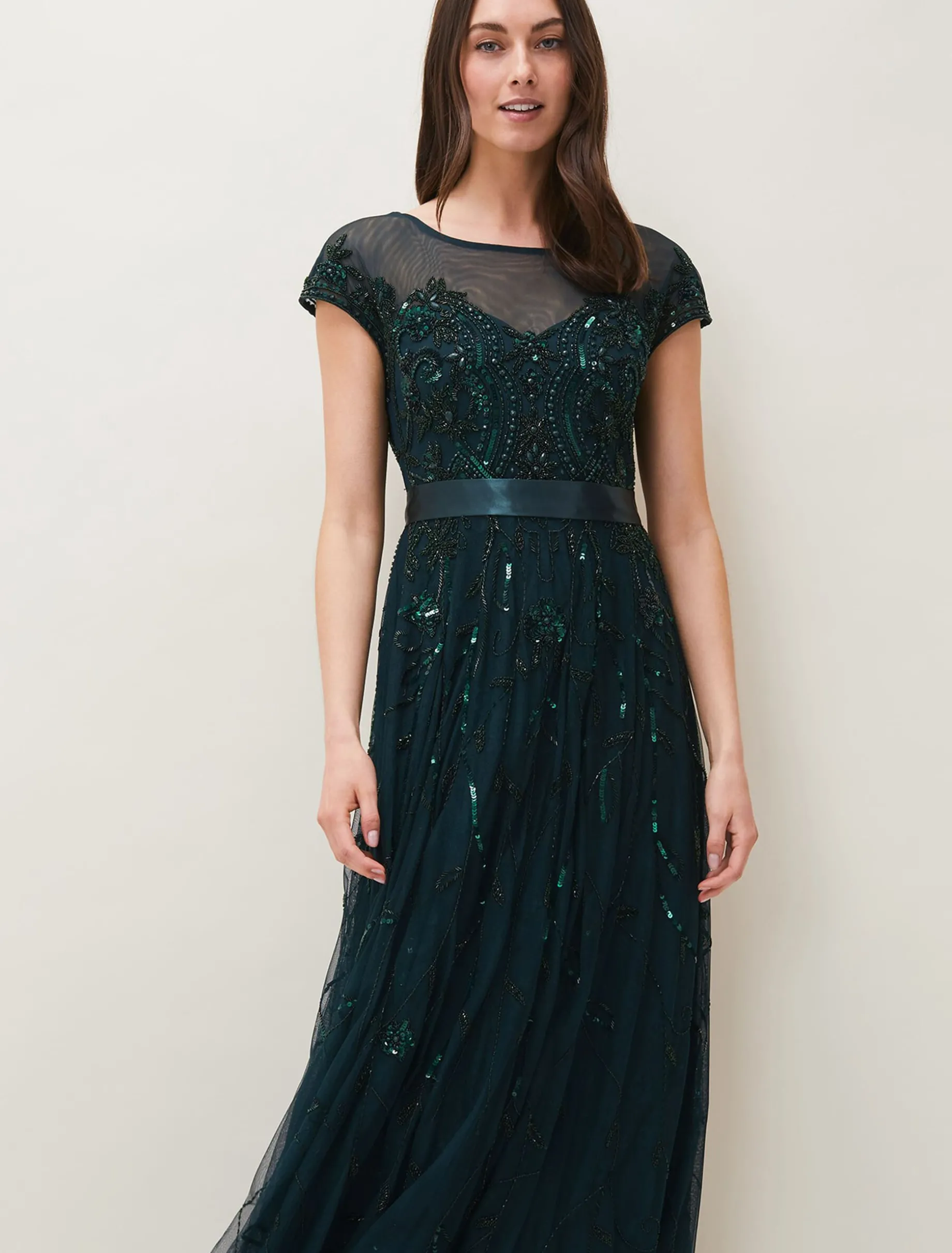 Renee Beaded Tulle Dress