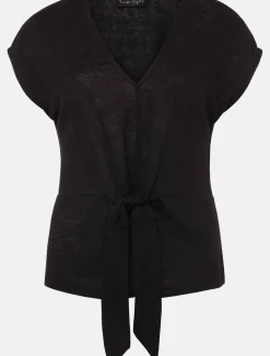 Reyna Linen Tie Front Top