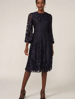 Rhona Floral Flocked Dress