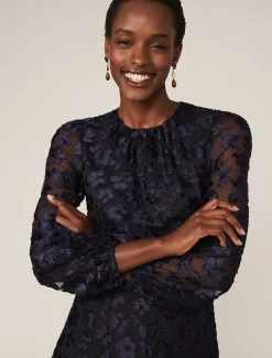 Rhona Floral Flocked Dress