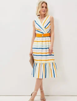 Riley Cotton Striped Midi Dress