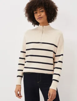 Rosan Zip Funnel Neck Stripe Jumper