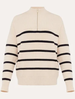 Rosan Zip Funnel Neck Stripe Jumper