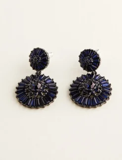 Round Stone Drop Earring