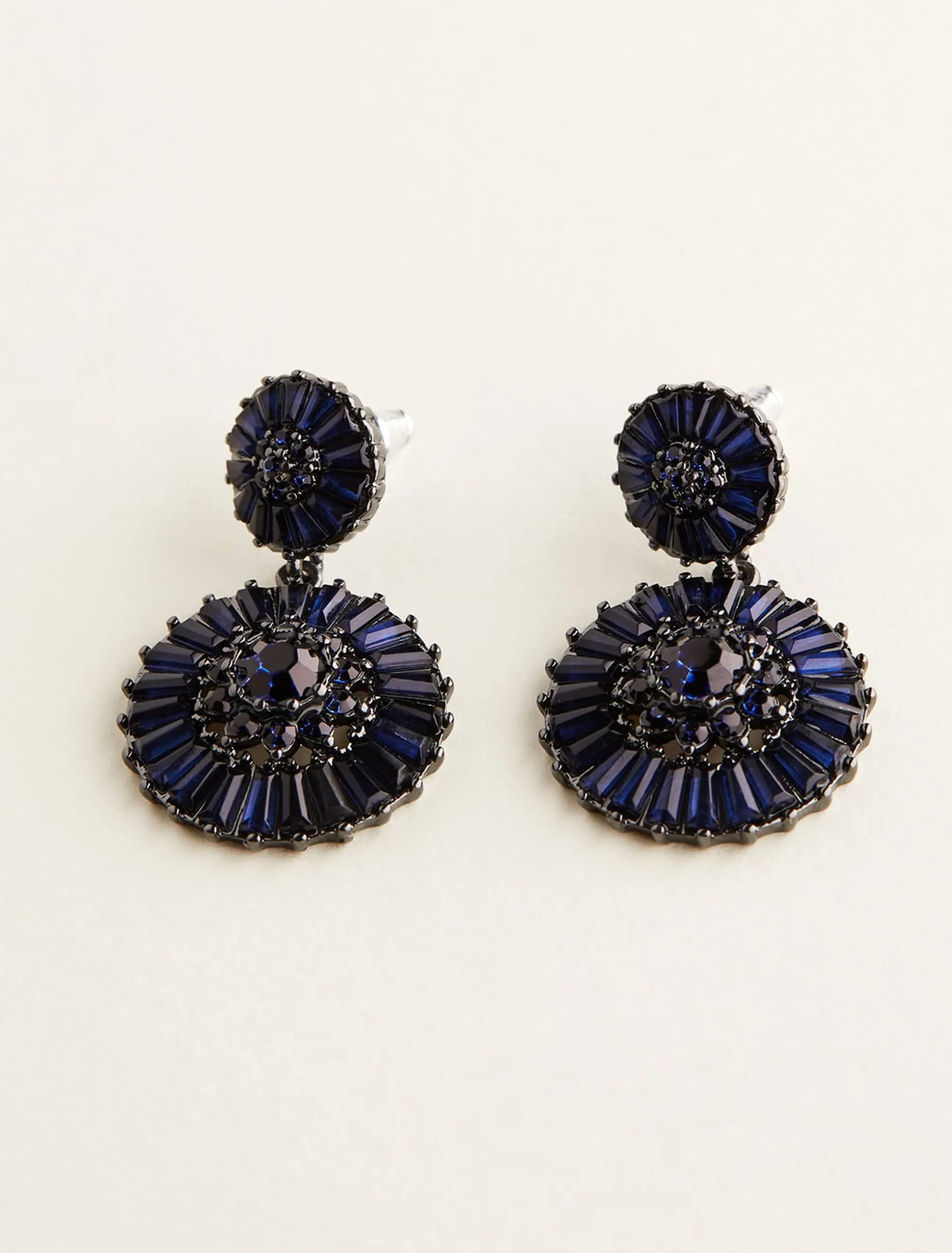 Round Stone Drop Earring