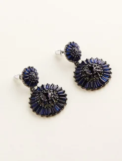 Round Stone Drop Earring