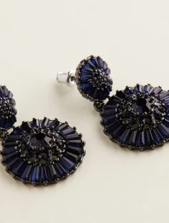 Round Stone Drop Earring