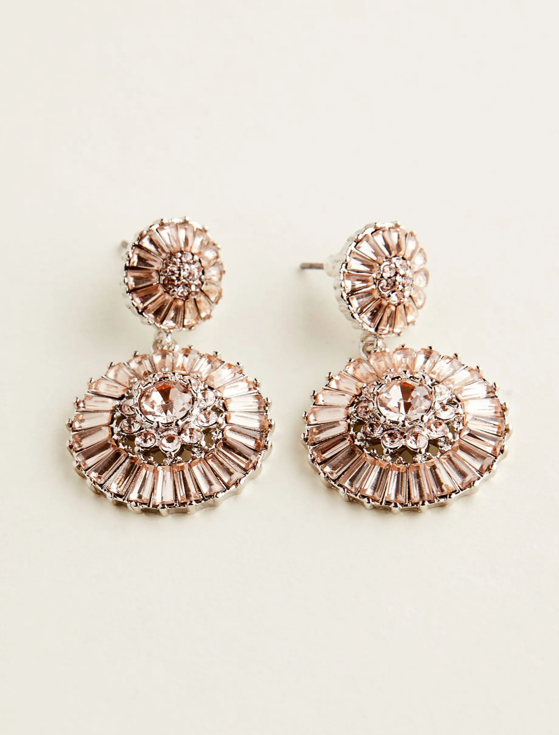 Round Stone Drop Earring