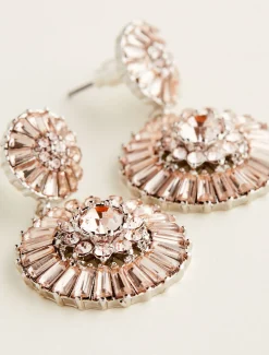 Round Stone Drop Earring