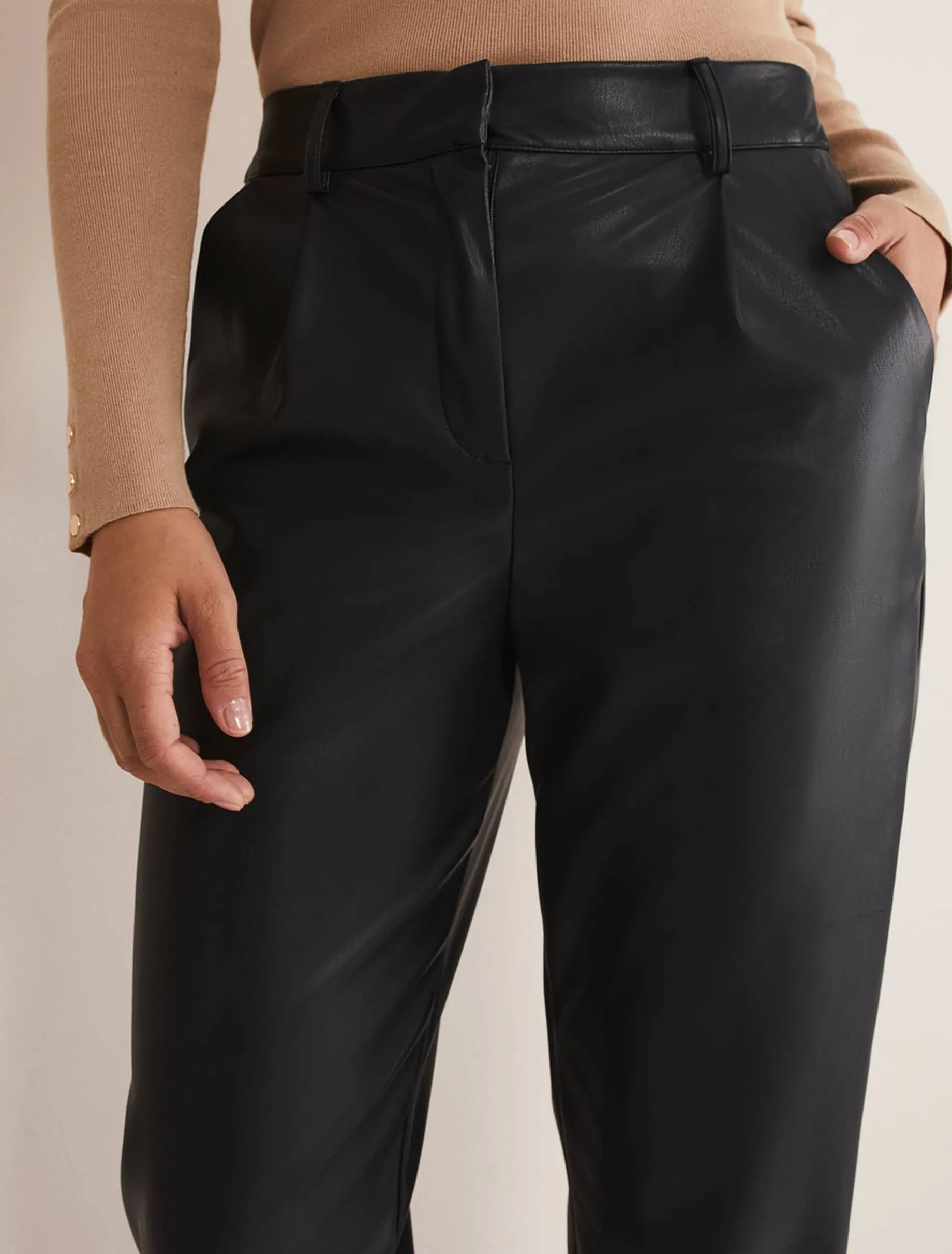 Rya Pleather Straight Leg Trouser