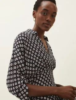 Ryleigh Geometric Print Midi Dress