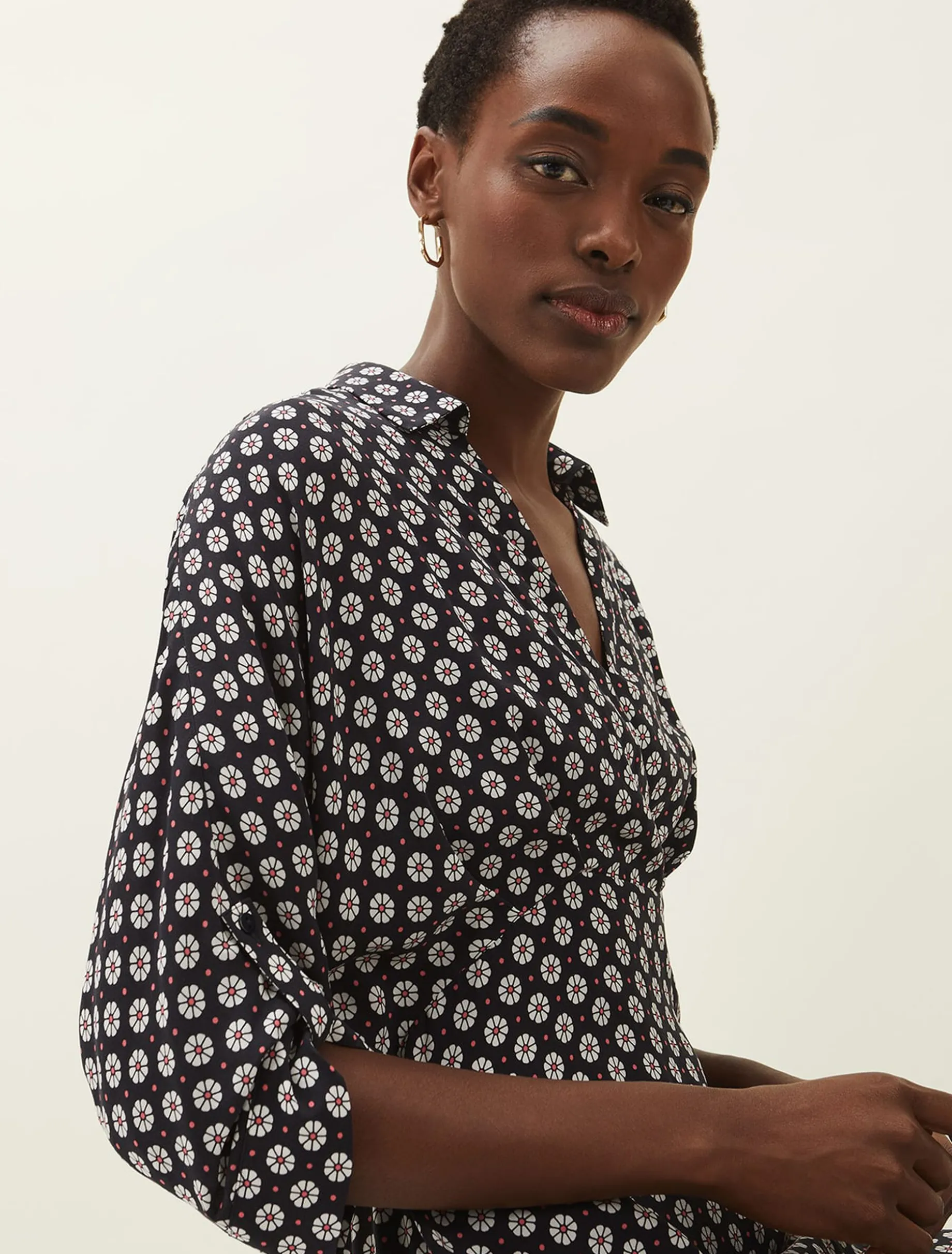 Ryleigh Geometric Print Midi Dress