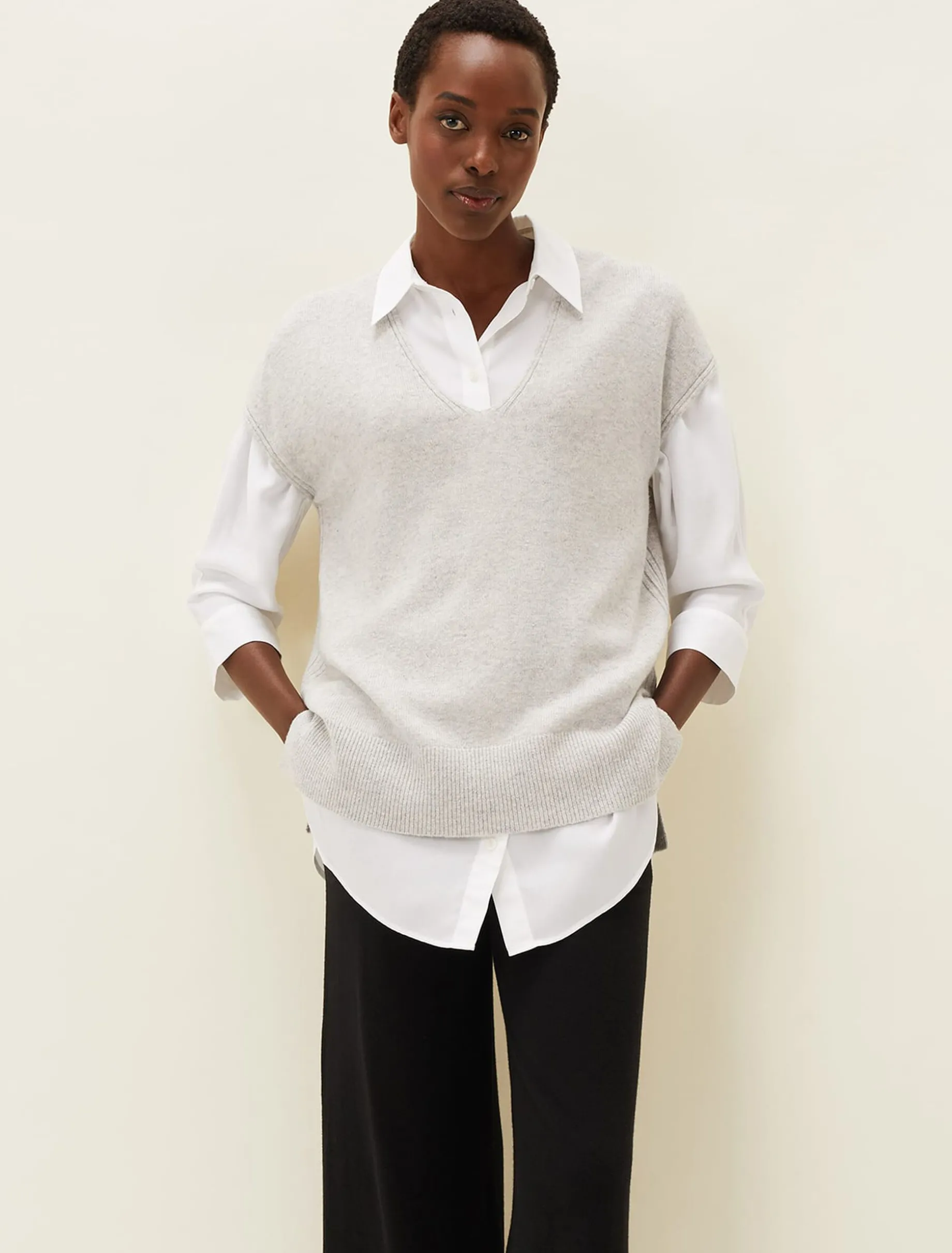 Safin V Neck Wool Blend Knitted Vest