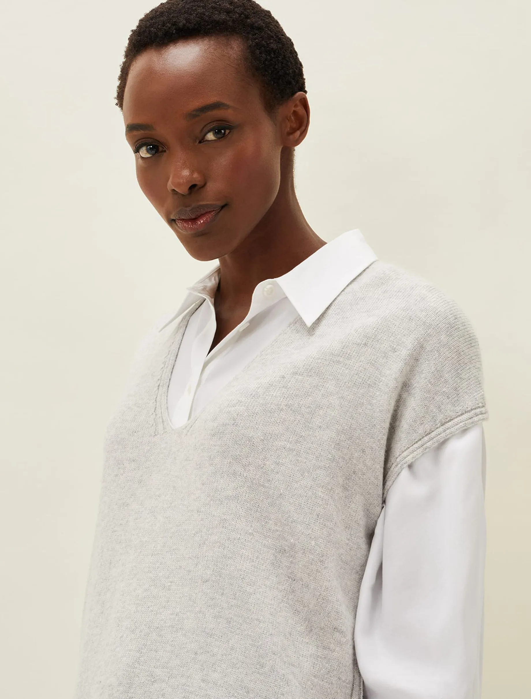 Safin V Neck Wool Blend Knitted Vest