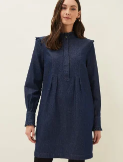 Saige Denim Frill Detail Dress