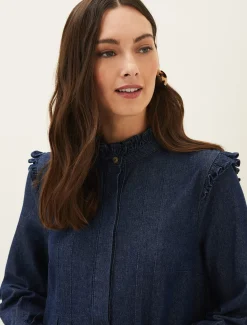 Saige Denim Frill Detail Dress
