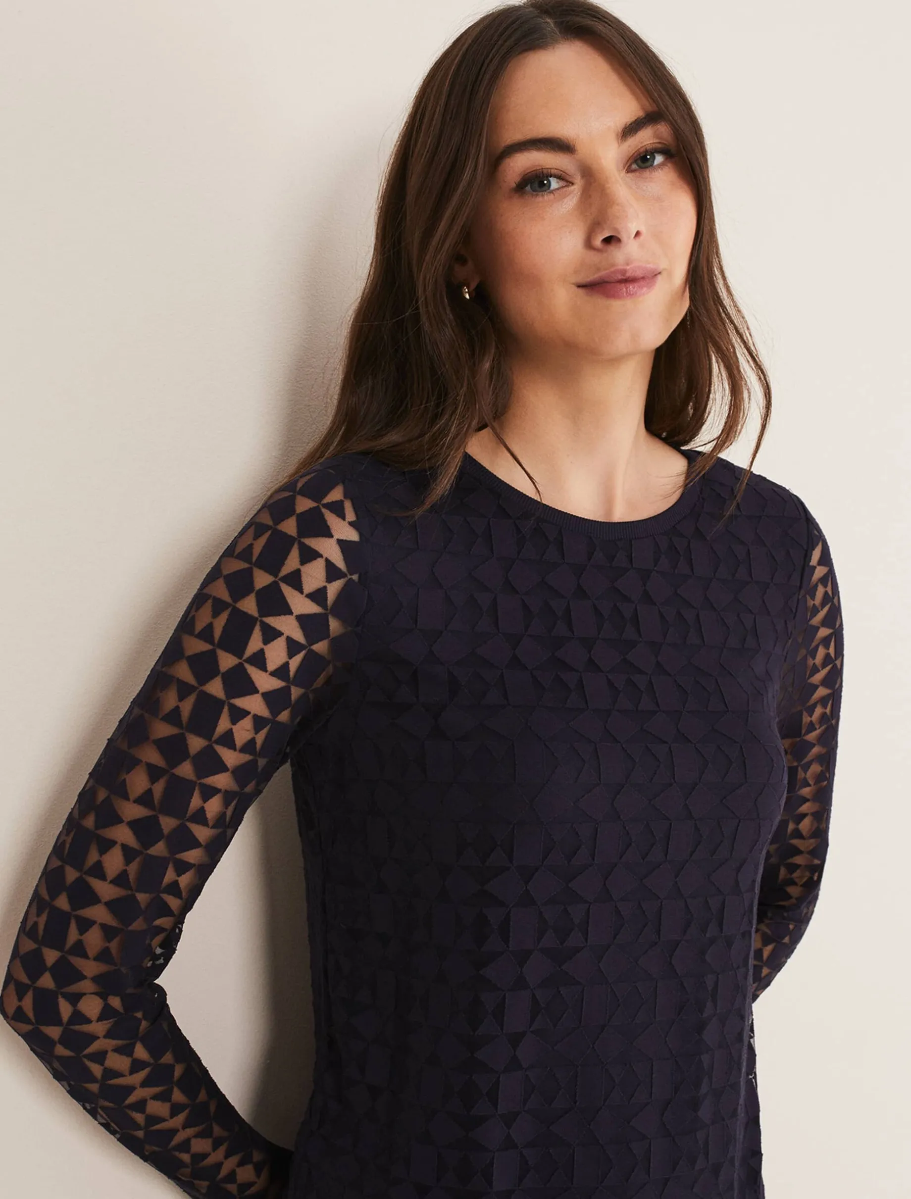 Sakuro Geo Burnout Print Top