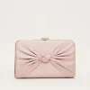 Satin Knot Front Box Clutch