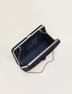 Satin Knot Front Box Clutch