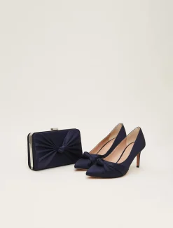 Satin Knot Front Box Clutch