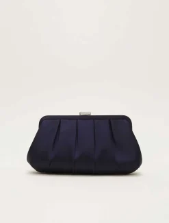 Satin Pleat Clutch Bag
