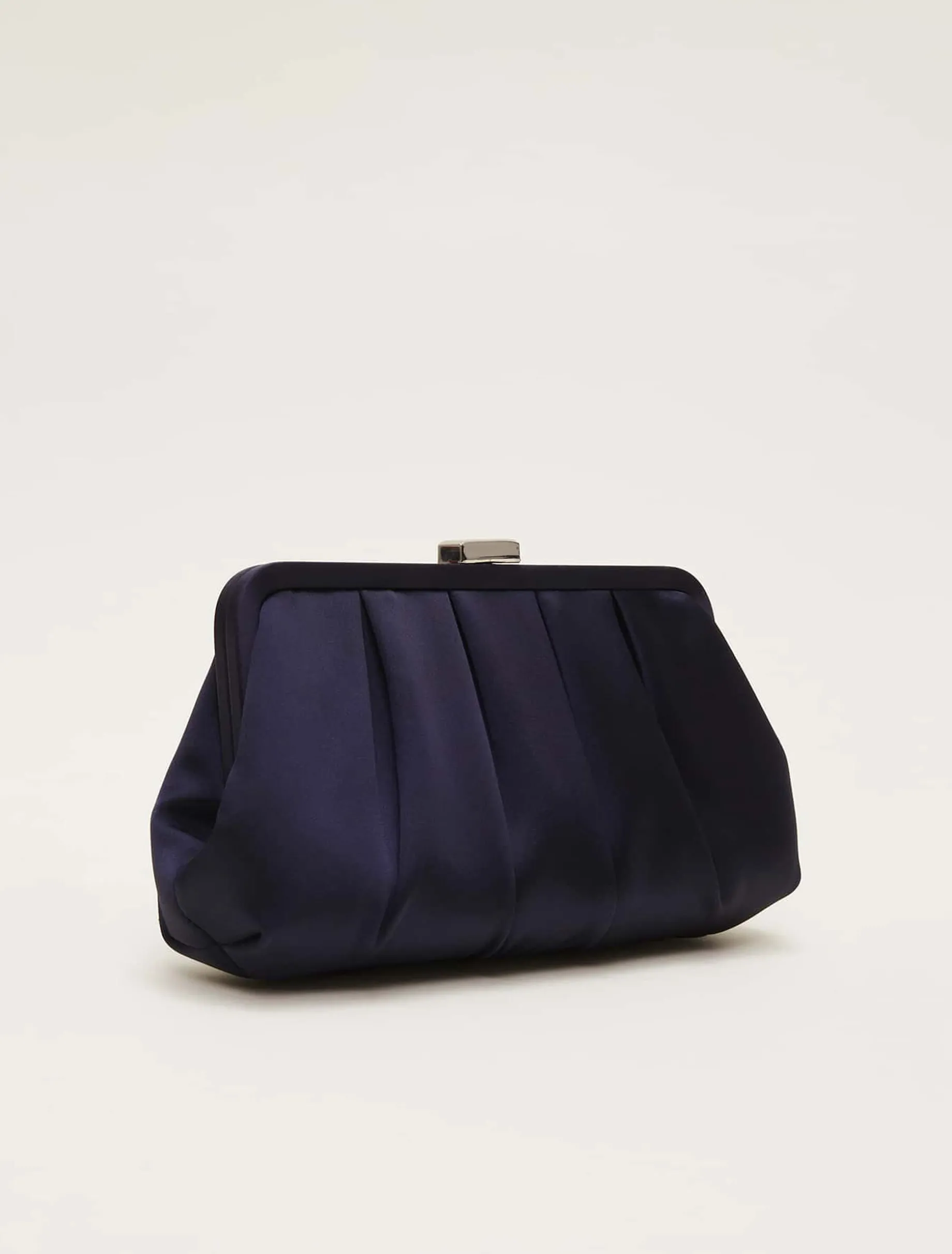 Satin Pleat Clutch Bag