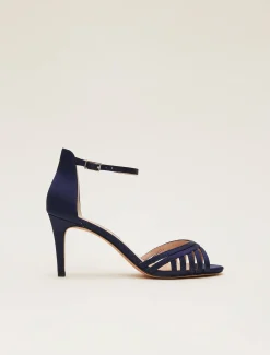 Satin Strappy Heeled Sandals
