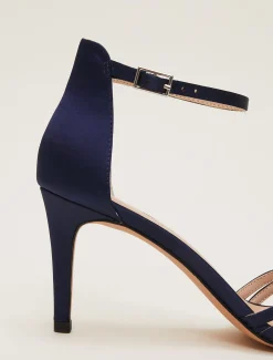 Satin Strappy Heeled Sandals