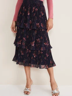 Selena Tiered Printed Skirt