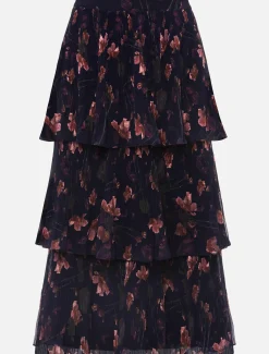 Selena Tiered Printed Skirt