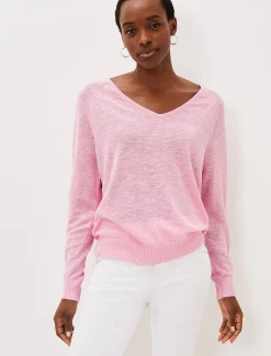Senita Linen V-Neck Jumper