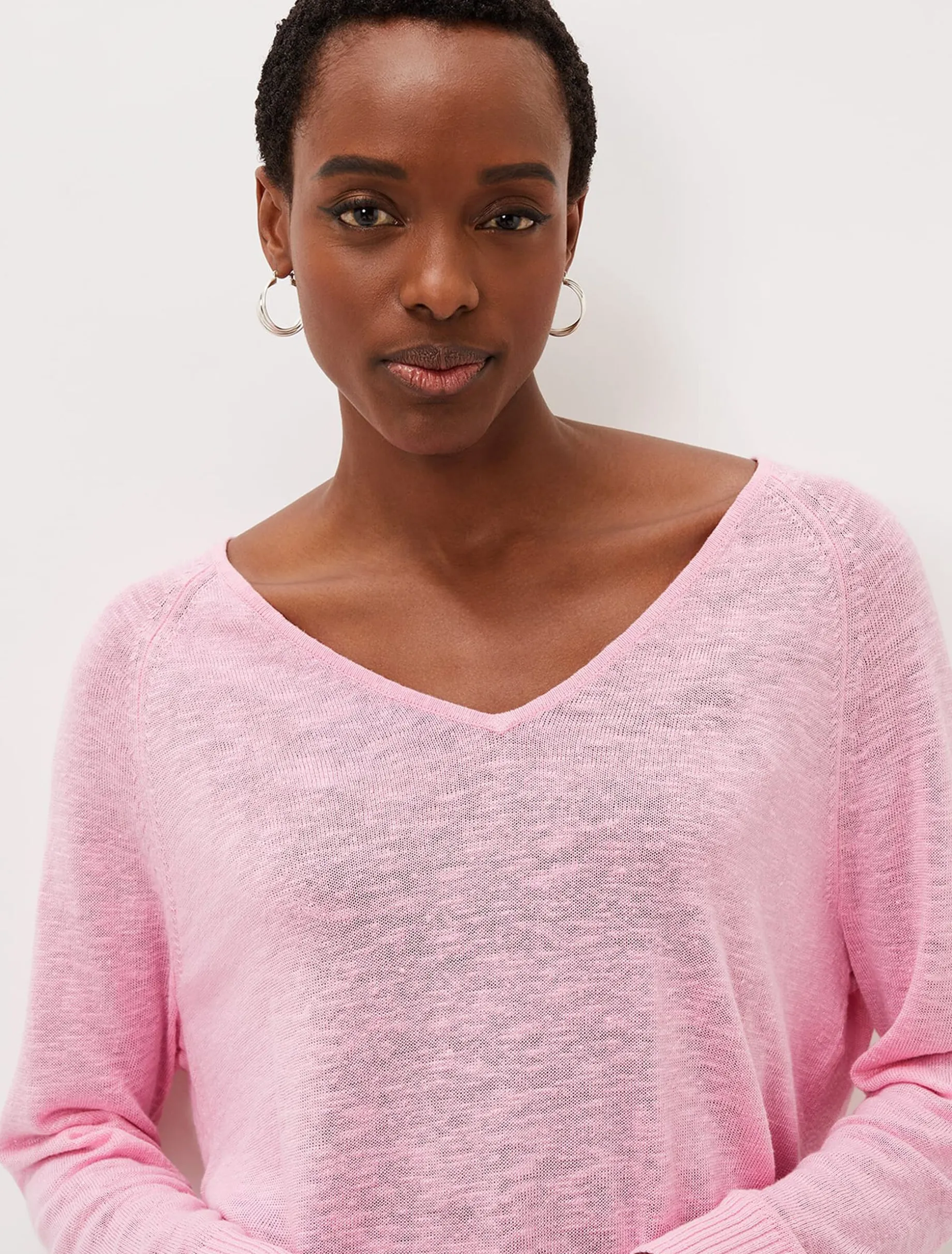 Senita Linen V-Neck Jumper