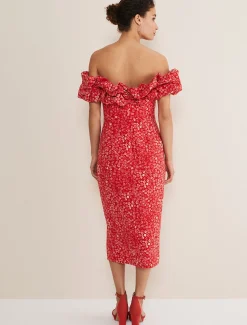 Senita Off Shoulder Ditsy Dress