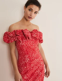 Senita Off Shoulder Ditsy Dress