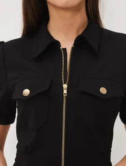 Shaden Zip Front Ponte Dress
