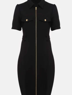 Shaden Zip Front Ponte Dress