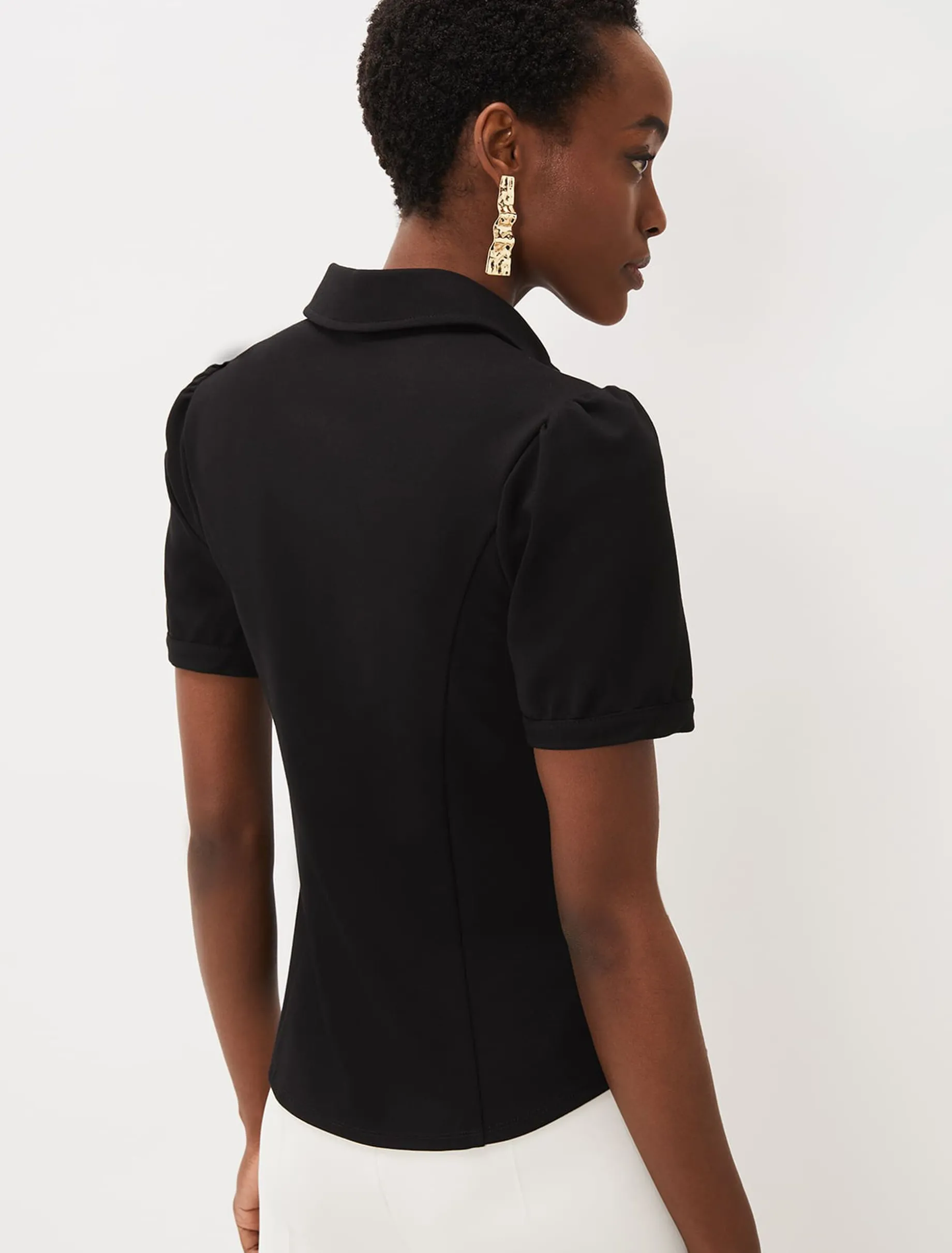 Shaden Zip Front Ponte Top