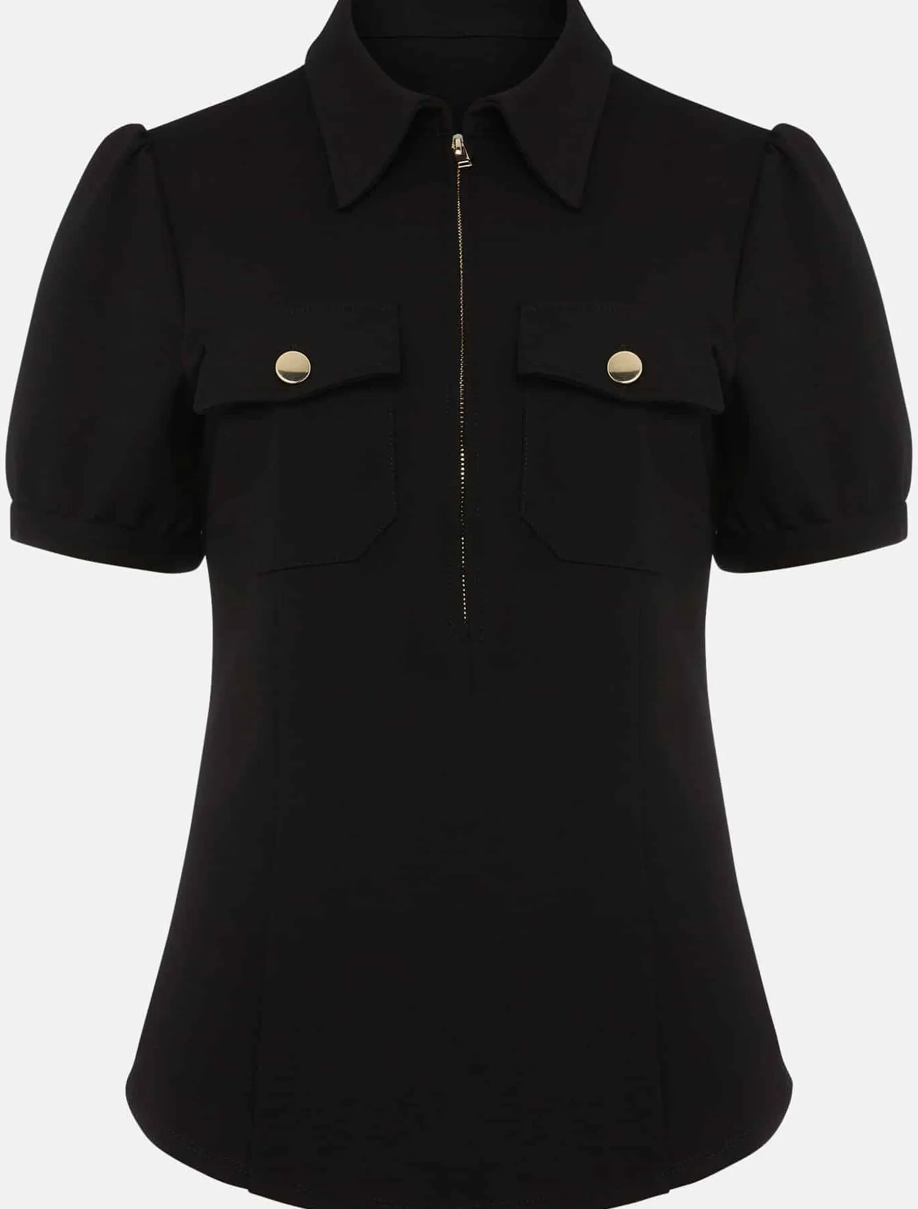 Shaden Zip Front Ponte Top