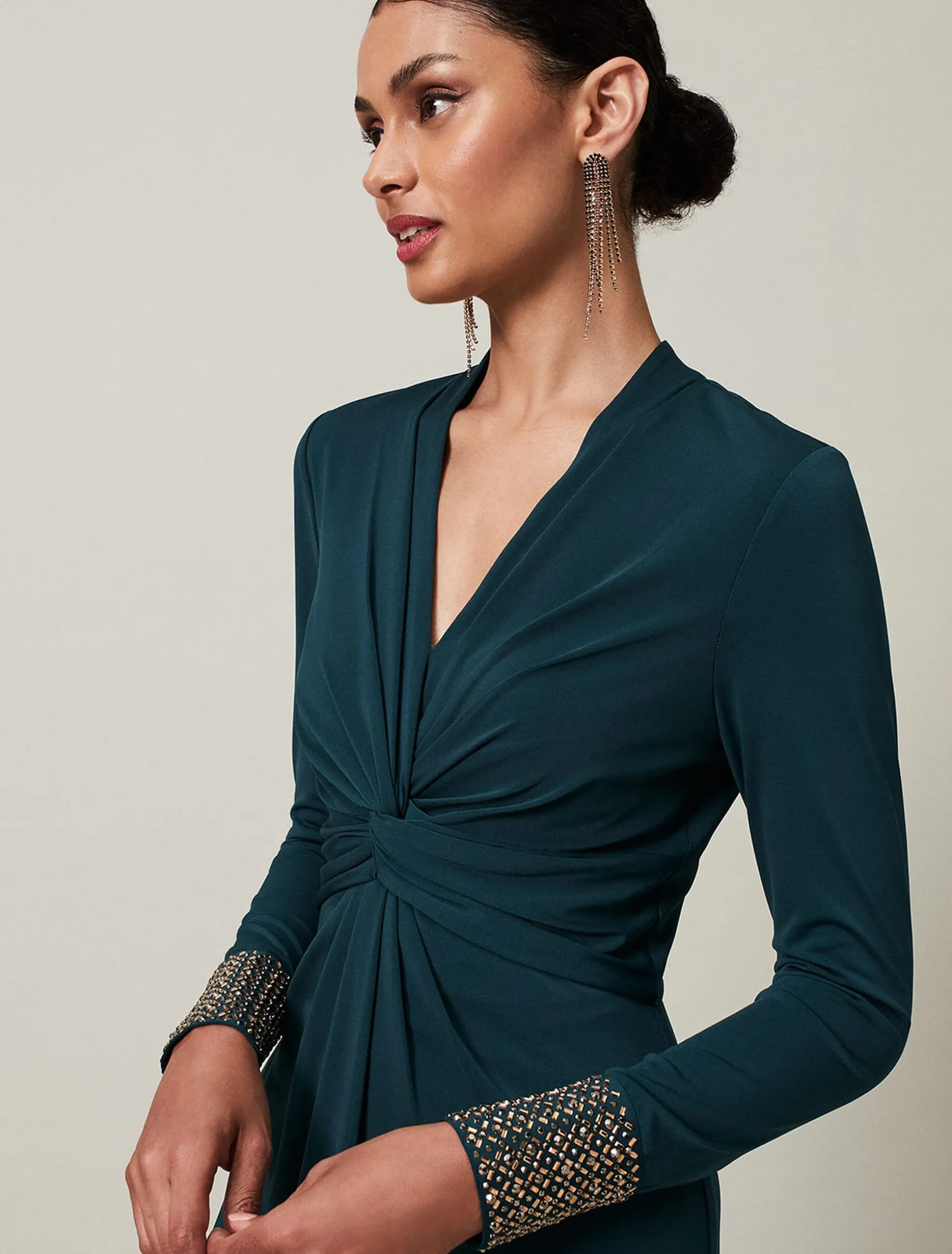Shanelle Embellished Cuff Maxi Dress