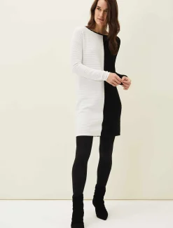 Sherrie Ribbed Colourblock Knit Tunic Dress