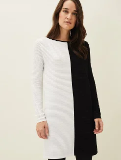 Sherrie Ribbed Colourblock Knit Tunic Dress