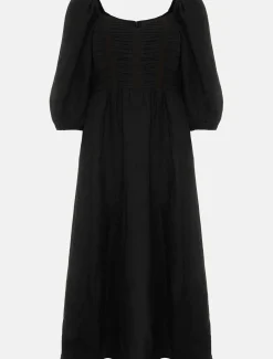 Shola Linen Ruched Bodice Dress